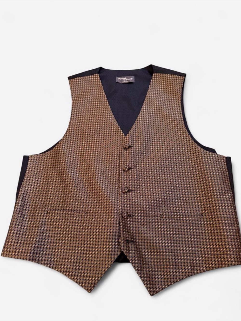 Vintage Marshall Stuart Gold Black Statement Vest Waistcoat